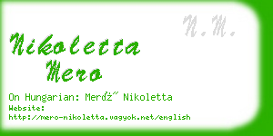 nikoletta mero business card